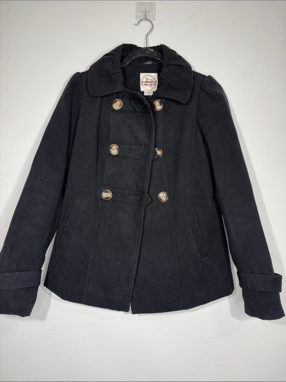 Y2K CUTE Hydraulic Black Peacoat Medium